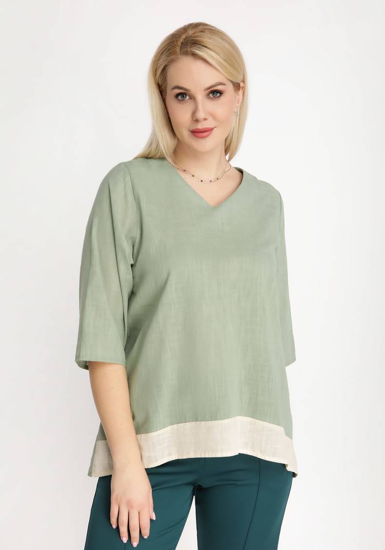 Туника свободного кроя Льняная палитра шир.  750, рис. 13