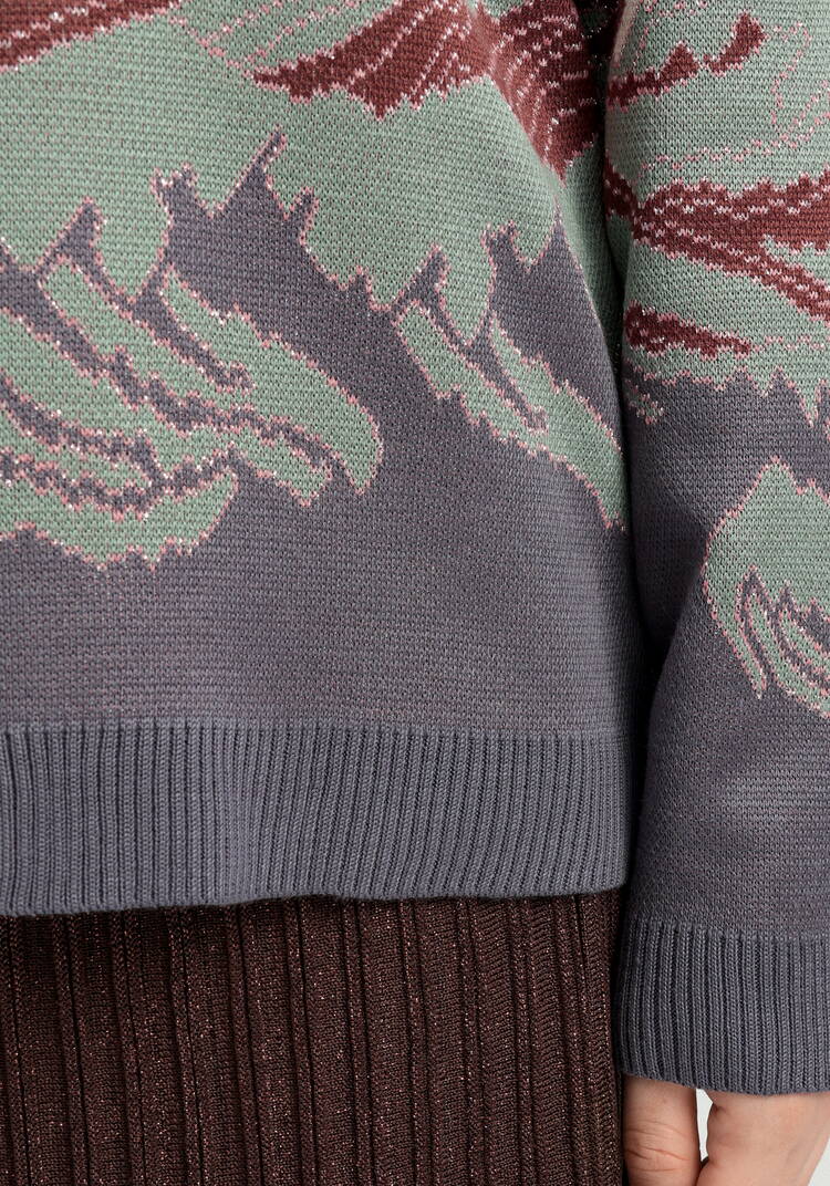 Джемпер с рисунком Журавль шир.  750, рис. 21