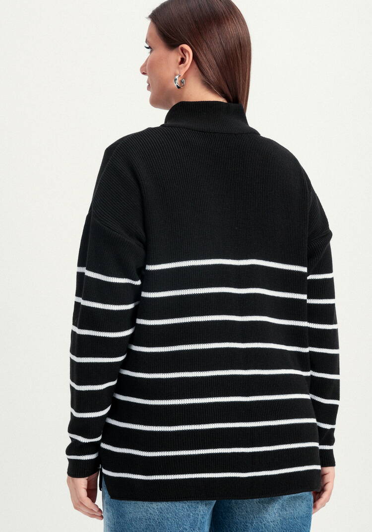 Джемпер в полоску с воротником-поло на молнии шир.  750, рис. 20