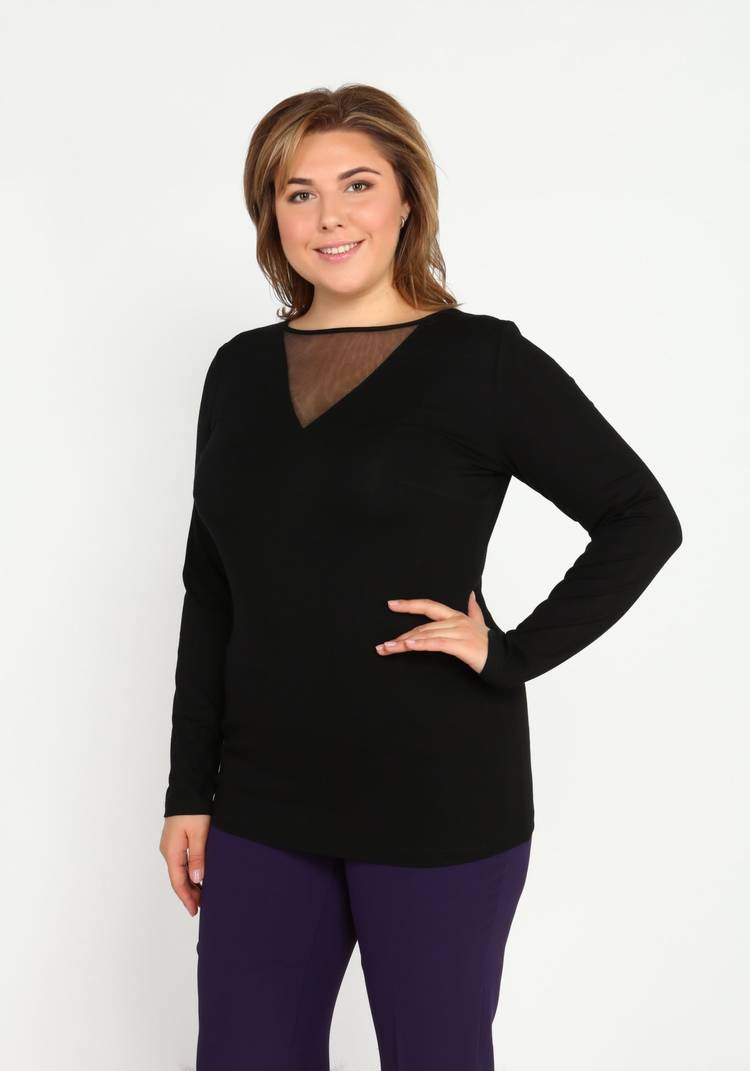 Блуза с длинным рукавом и вставкой шир.  750, рис. 14