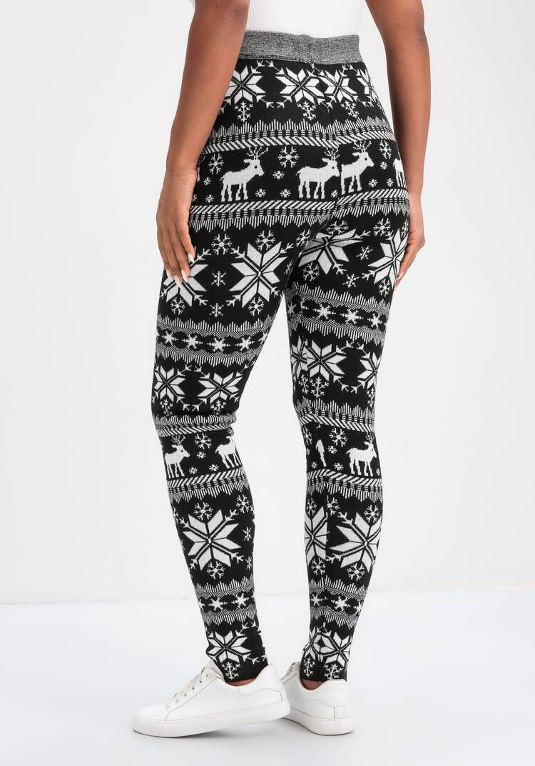 Леггинсы с начесом и зимним орнаментом шир.  750, рис. 3