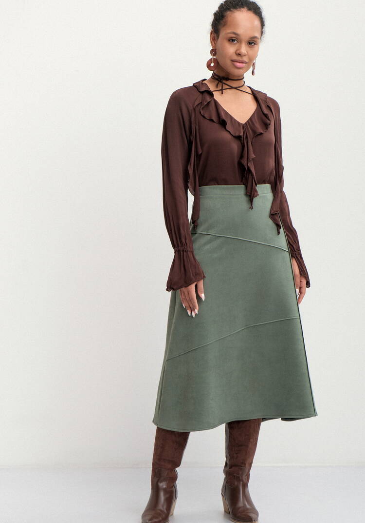 Юбка с конструктивными отстрочками шир.  750, рис. 8