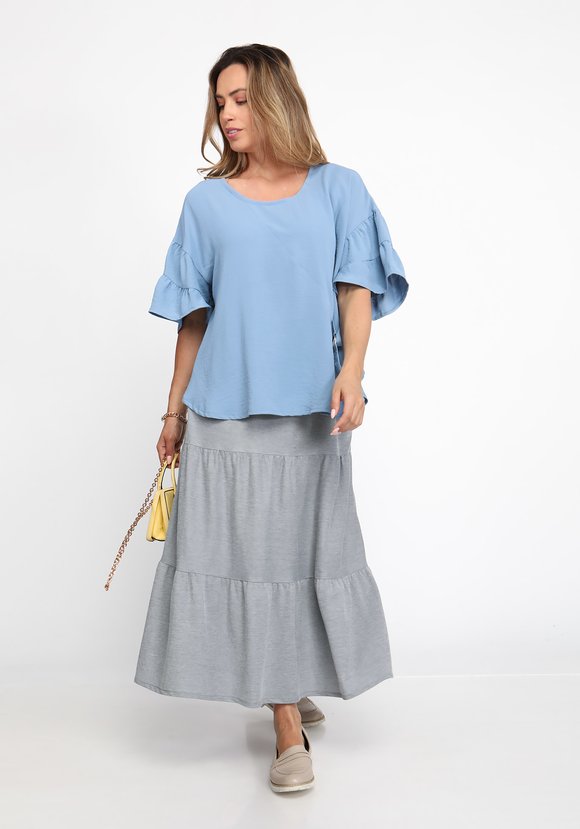 Блуза с регулируемым поясом шир.  580, рис. 1