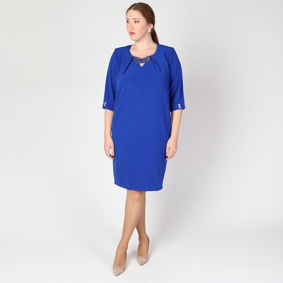 Платье-миди с карманами и украшением шир.  580, рис. 8