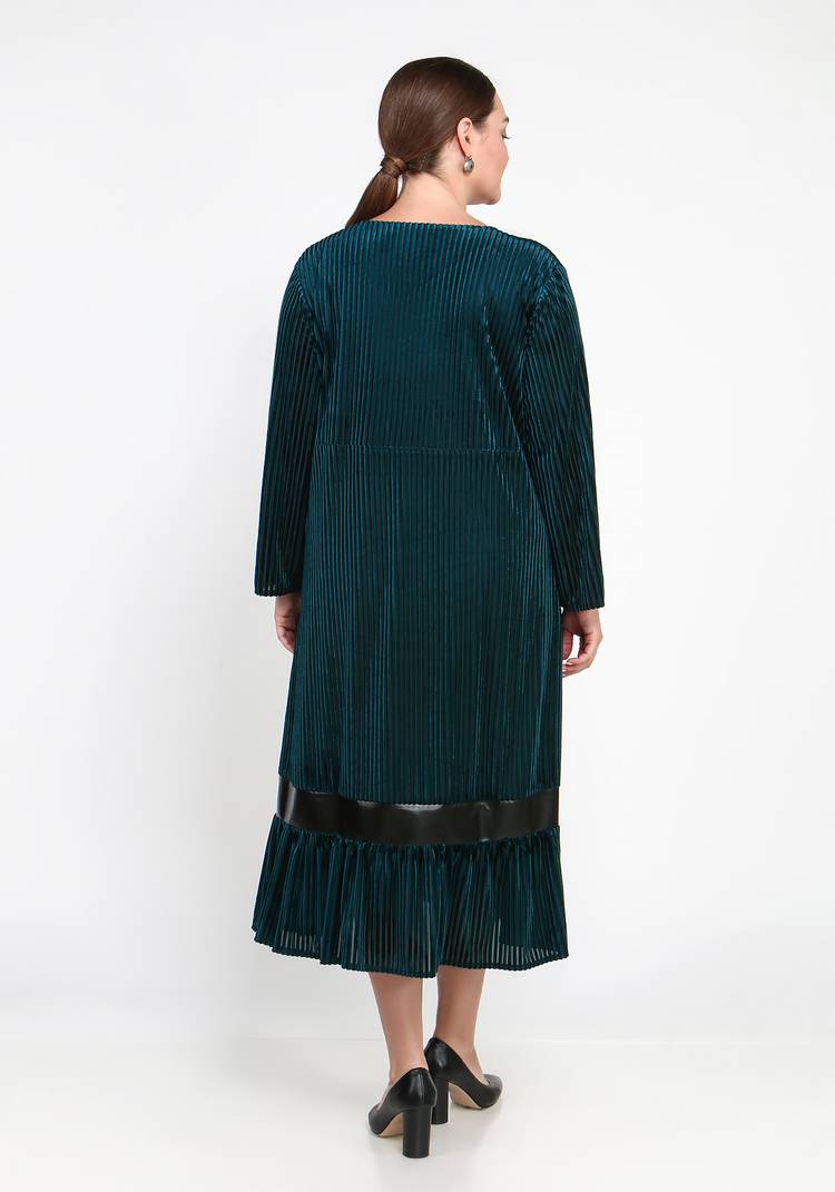 Платье с деталями из экокожи шир.  750, рис. 6