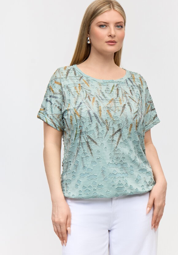 Блуза с принтом и завязками свободного кроя шир.  580, рис. 13