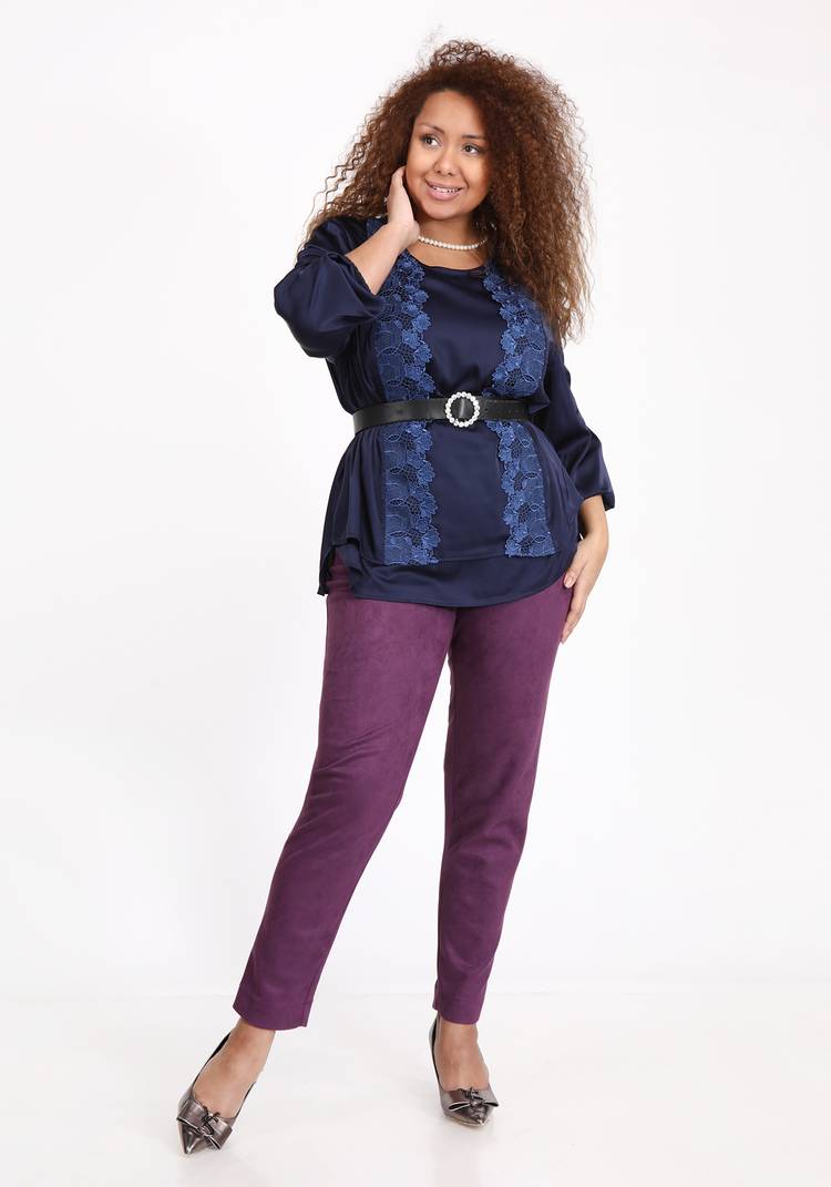 Блуза с кружевной отделкой и рюшей на манжете шир.  750, рис. 7