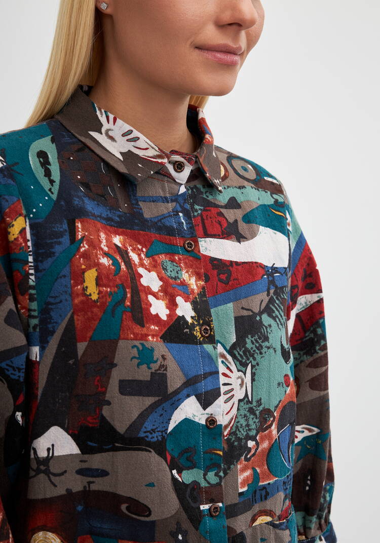 Блуза на кулиске с принтом Жанна шир.  750, рис. 11