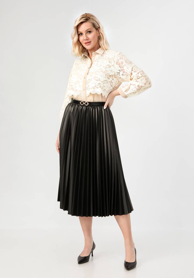 Блуза с ажурным кружевом на груди шир.  750, рис. 7