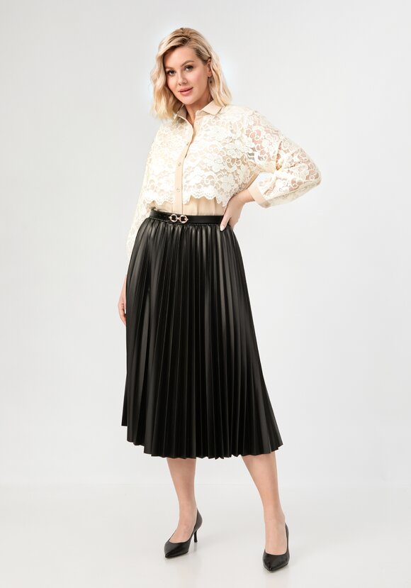 Блуза с ажурным кружевом на груди шир.  580, рис. 7