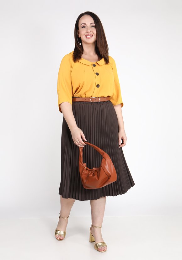 Блуза с отложным воротником на пуговицах шир.  580, рис. 7