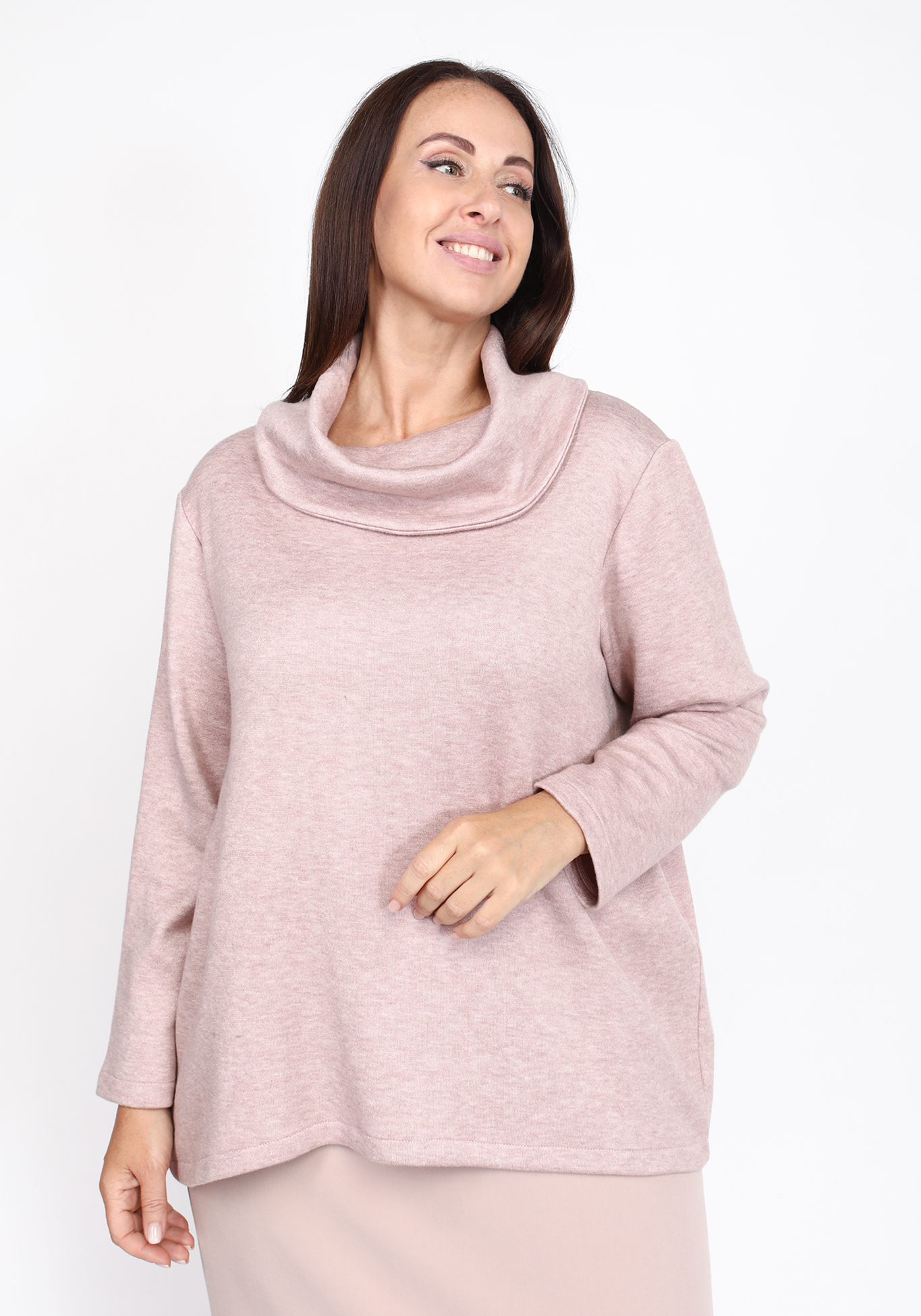 

Джемпер с горловиной хомут, Розовый