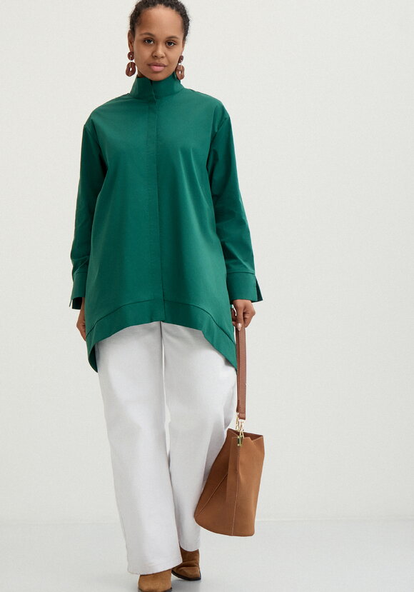 Рубашка с отложным воротом стойкой шир.  580, рис. 9