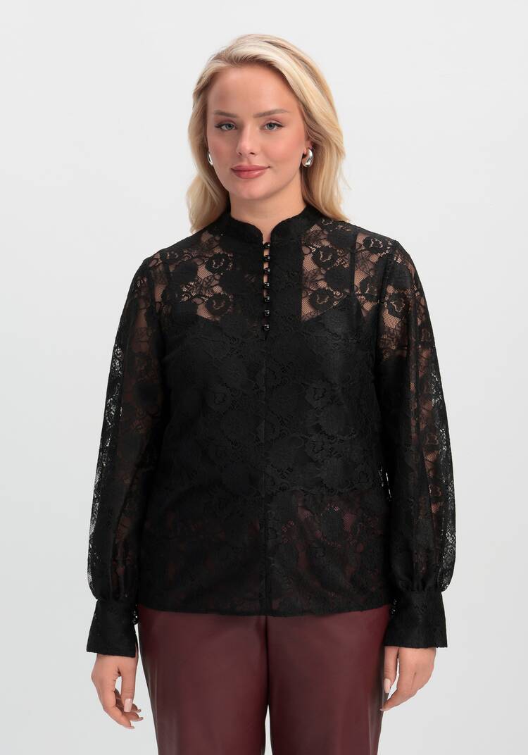 Блуза ажурная с цветочным принтом шир.  750, рис. 22