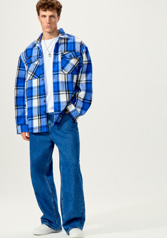 Рубашка в крупную клетку шир.  580, рис. 2