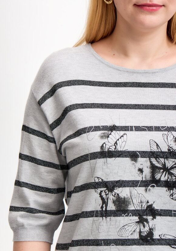 Блуза в полоску с принтом шир.  580, рис. 17