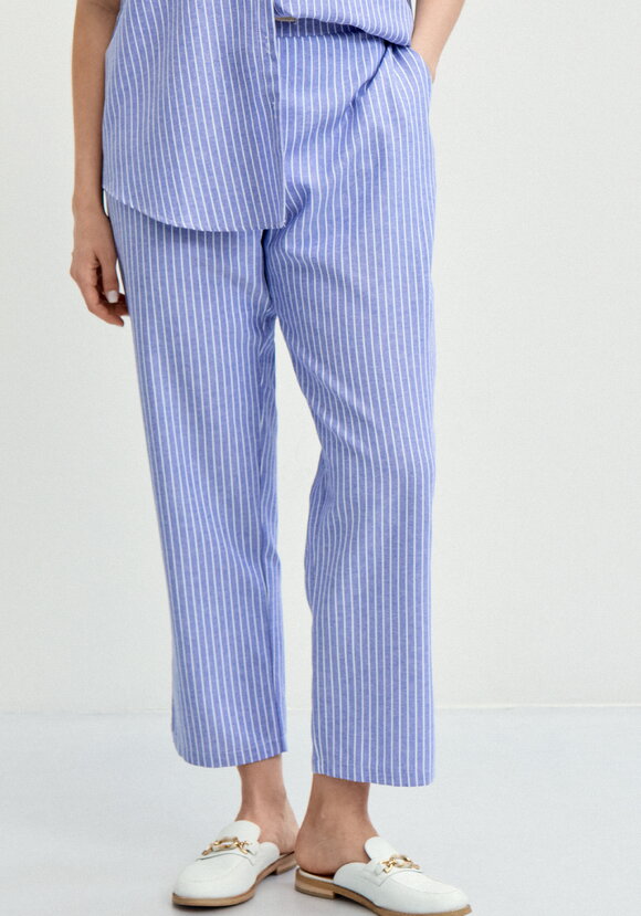 Брюки зауженные в полоску шир.  580, рис. 24