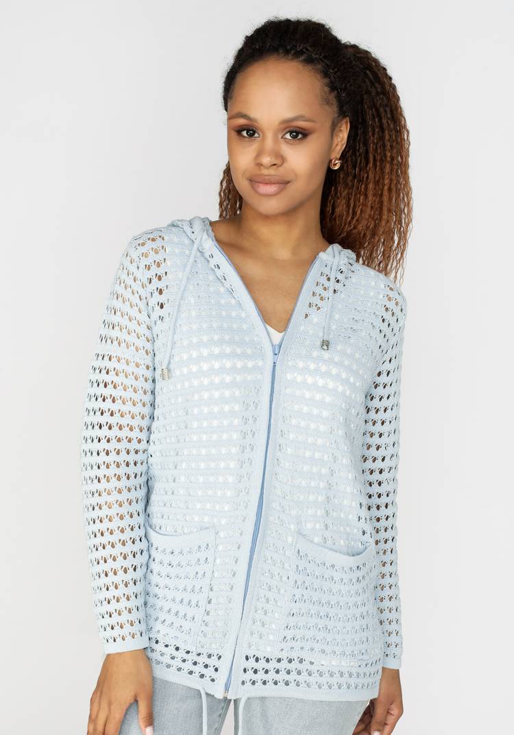 Кардиган вязаный с капюшоном на молнии шир.  750, рис. 15