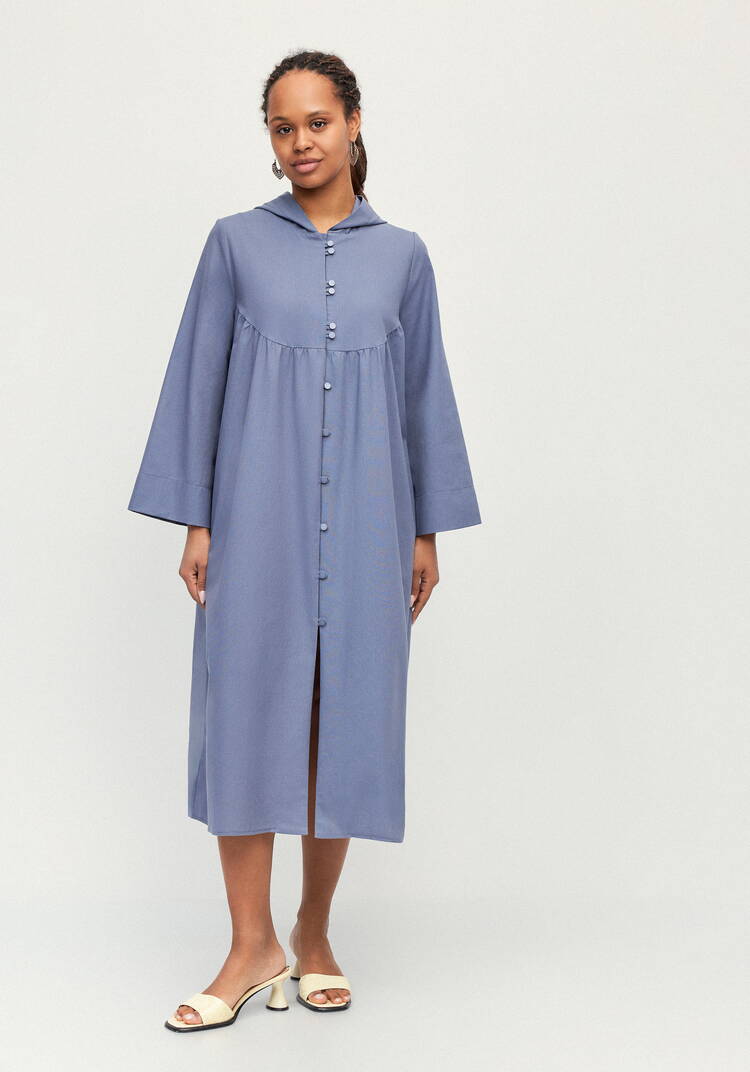 Платье-тренч с капюшоном изо льна шир.  750, рис. 13