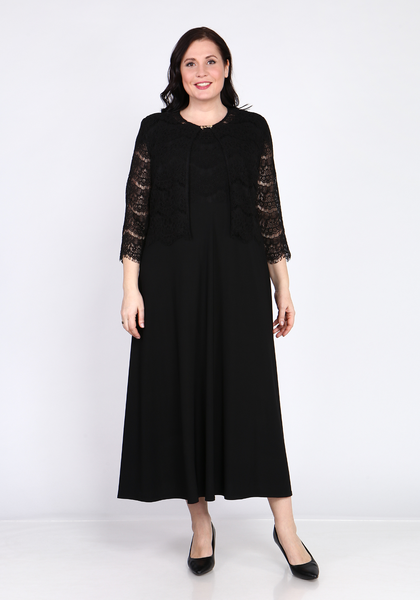 Платье с кардиганом "Люсин" Bel Fiore, размер 50, цвет черный - фото 1
