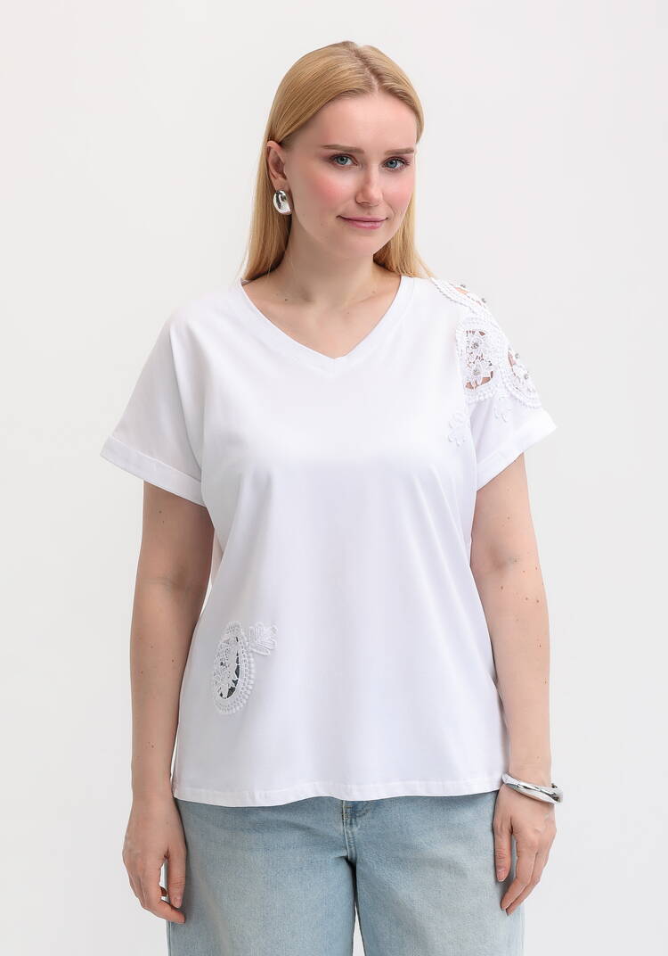 Блуза с вставкой узора из кружева шир.  750, рис. 4