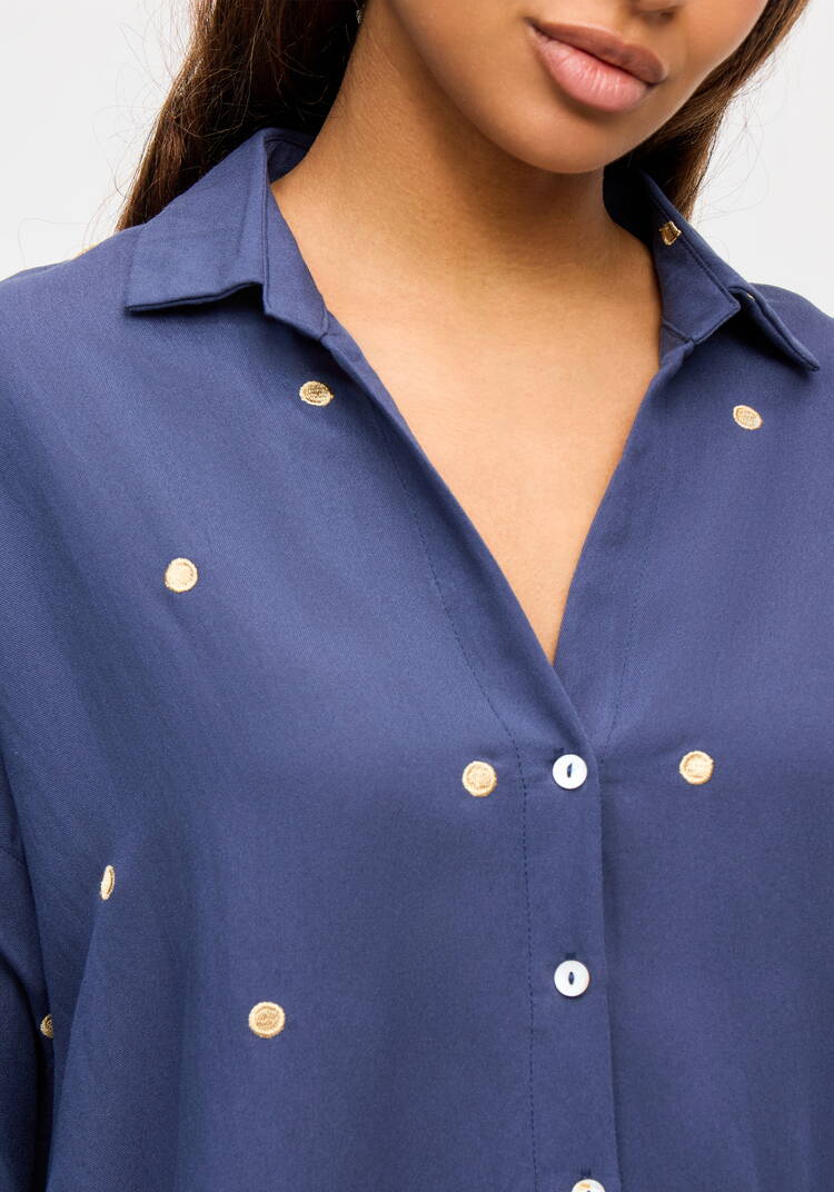 Рубашка с вышивкой Горошек шир.  750, рис. 4