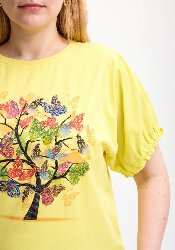 Блуза с ярким принтом и коротким рукавом шир.  580, рис. 33