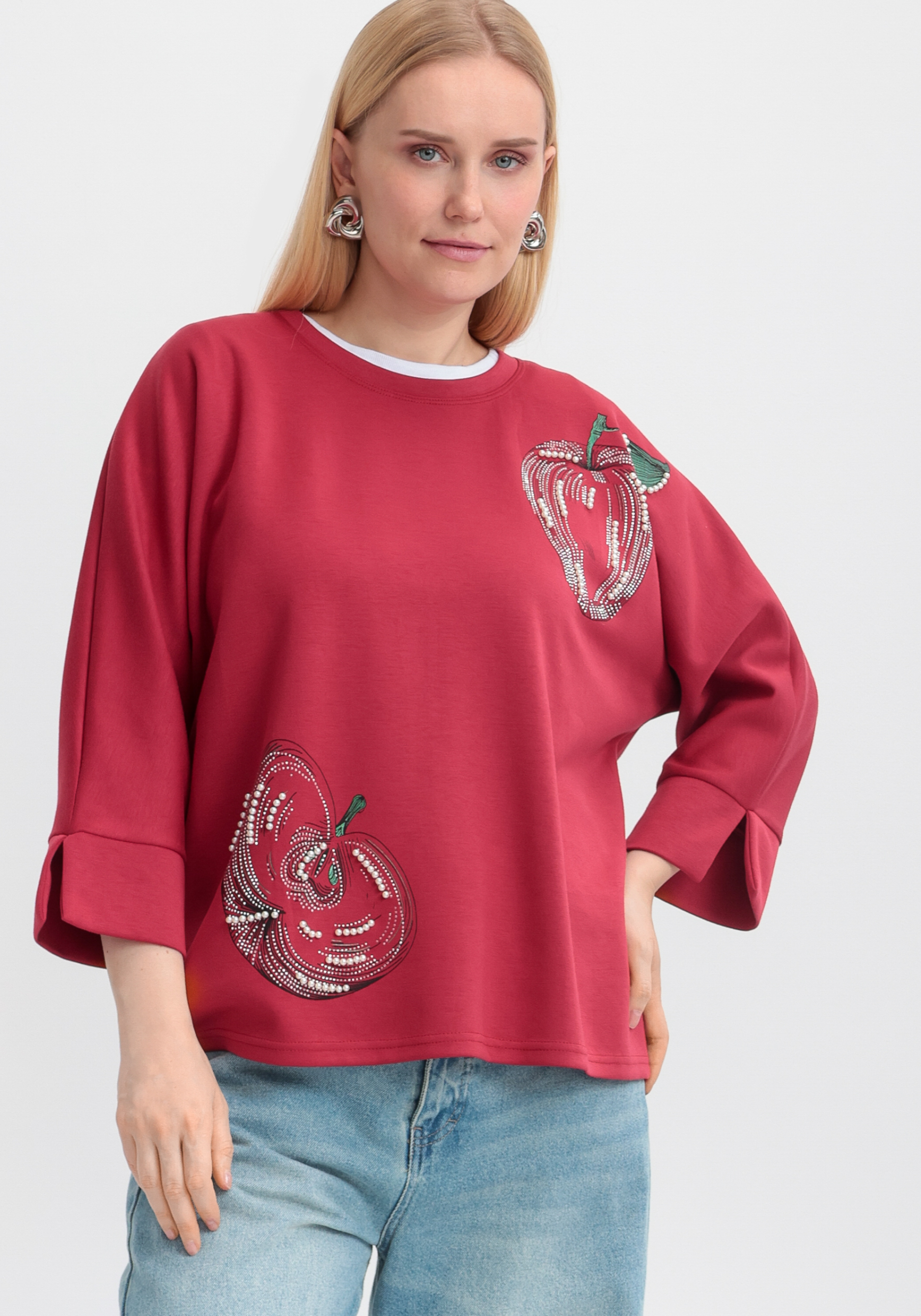 

Джемпер "Арья" с круглым вырезом, Красный