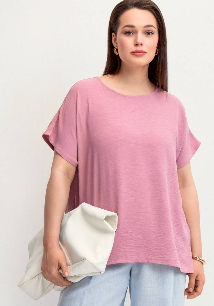 Блуза с круглой горловиной и разрезами шир.  750, рис. 20