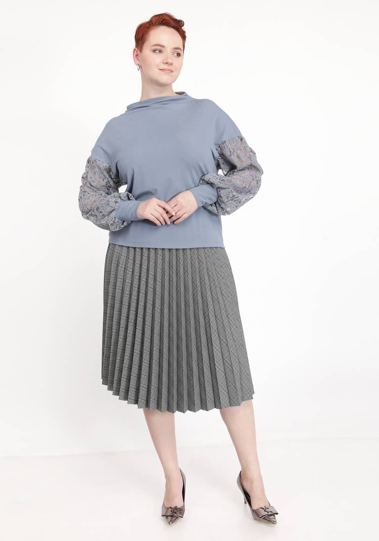 Джемпер с кружевной вставкой на рукавах шир.  750, рис. 11