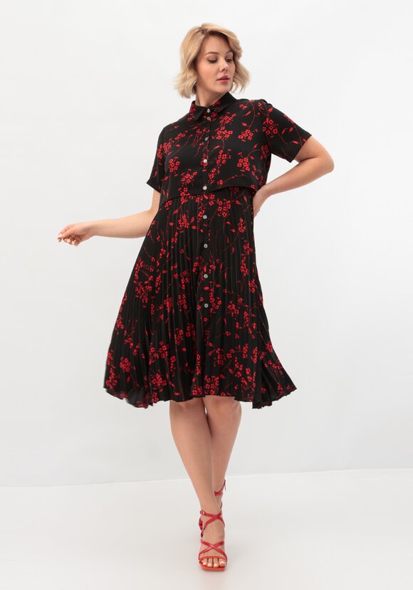 Платье  с плиссировкой шир.  580, рис. 7