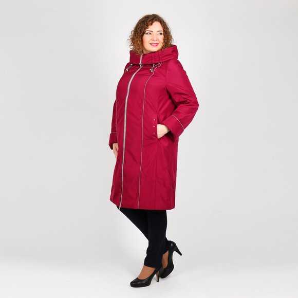 Пальто на молнии с капюшоном и карманами шир.  580, рис. 12