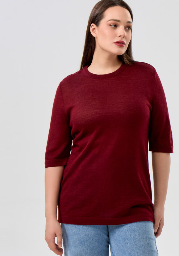 Футболка согревающая из овечьей шерсти, бордо шир.  580, рис. 1