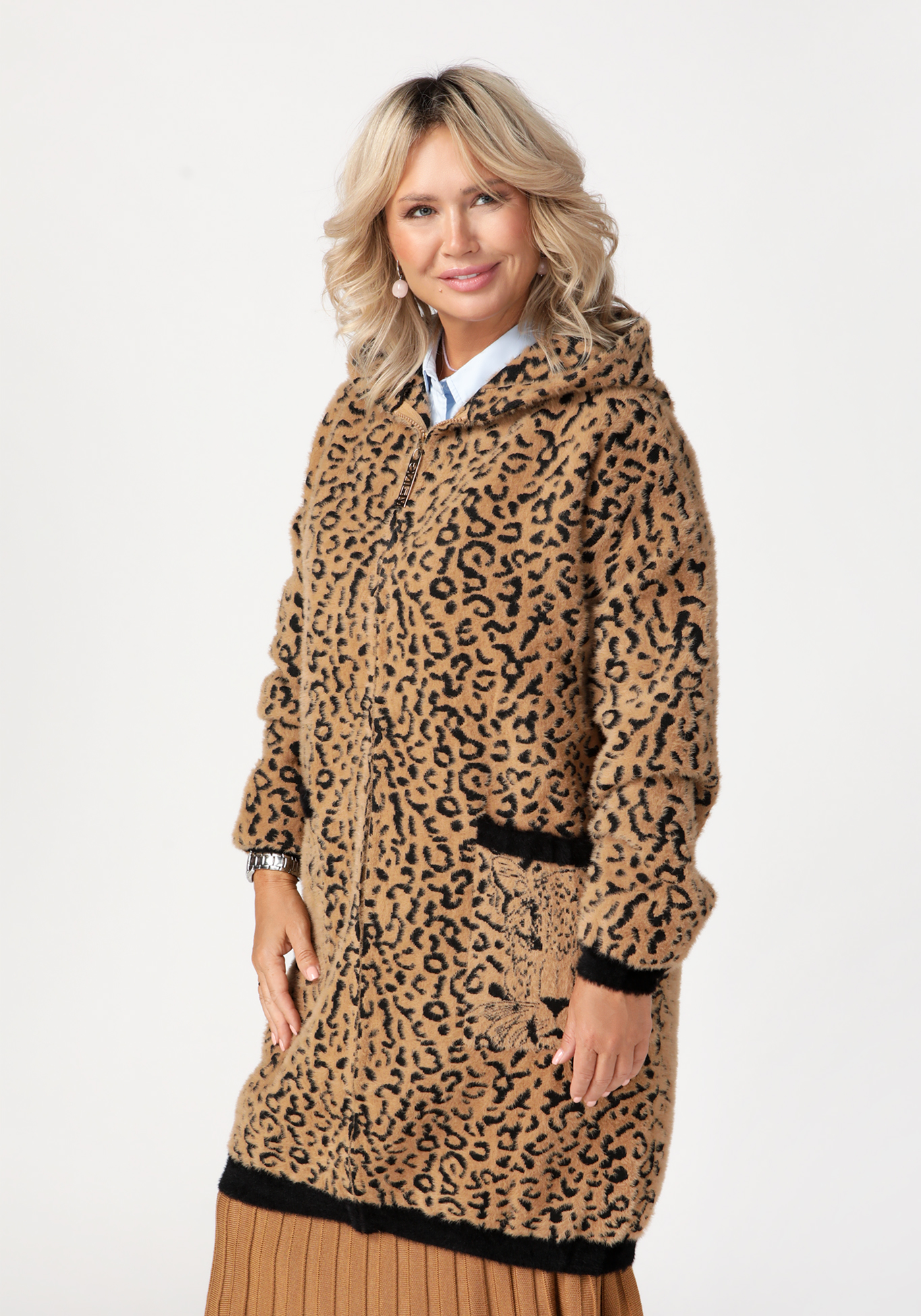 Кардиган-пальто с леопардом «Лео»