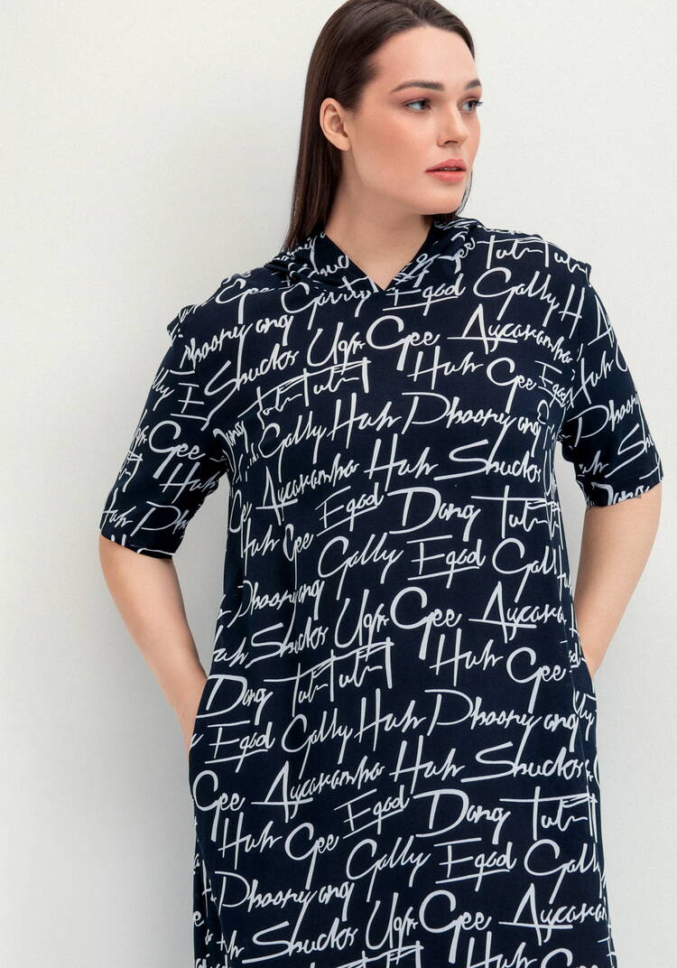 Платье-футболка с капюшоном шир.  750, рис. 2