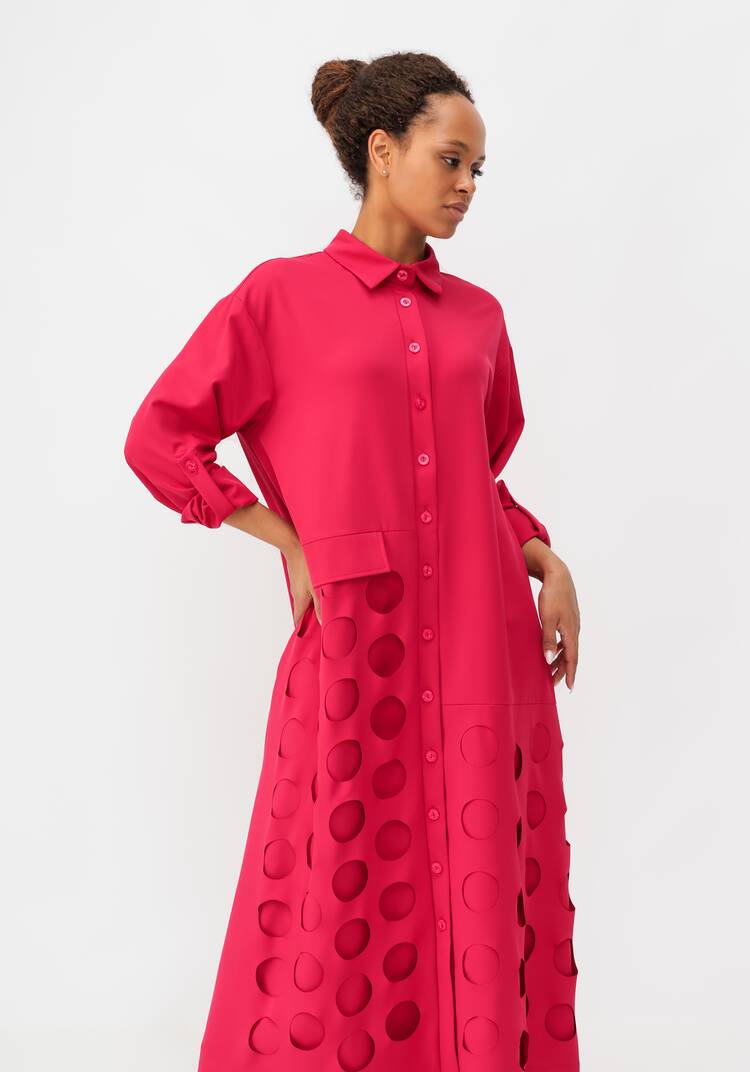 Платье-рубашка с перфорацией шир.  750, рис. 16