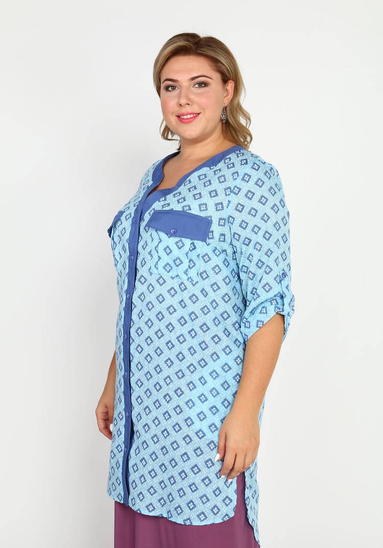 Туника с накладными клапанами на груди шир.  750, рис. 5