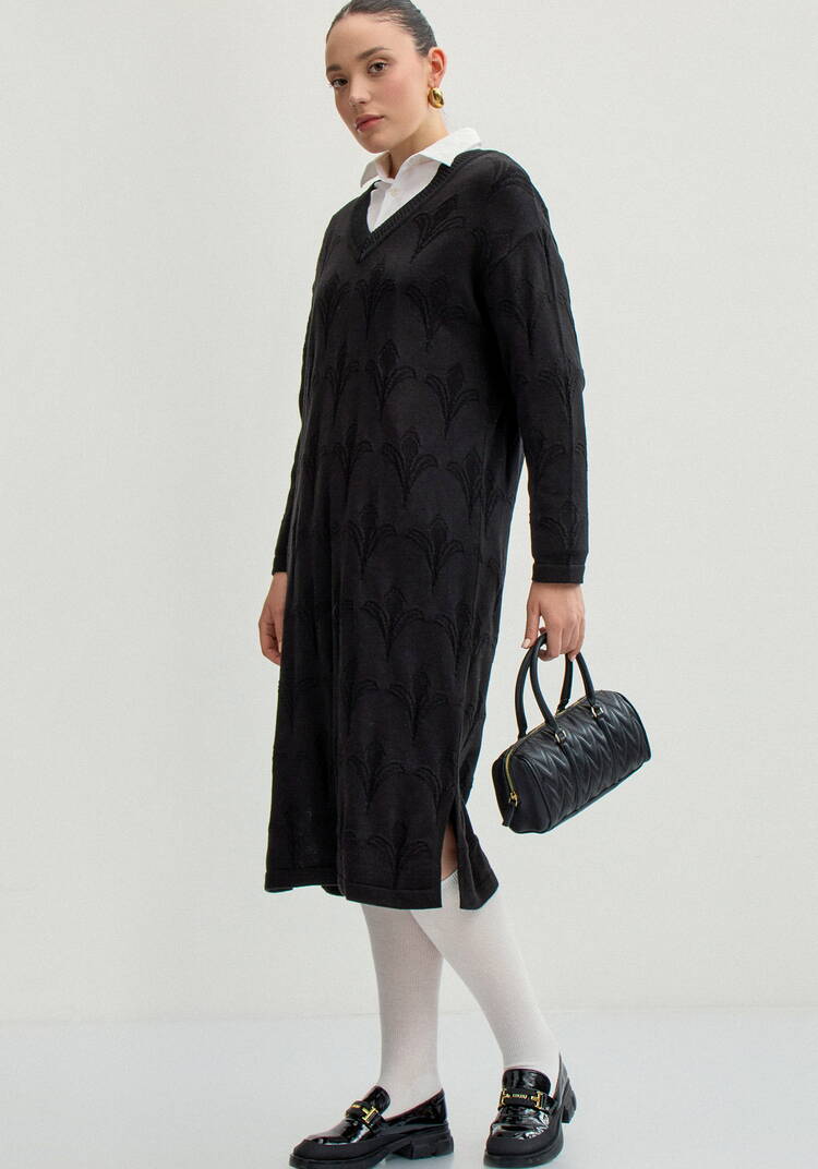 Платье миди с поясом и V-образным вырезом шир.  750, рис. 8