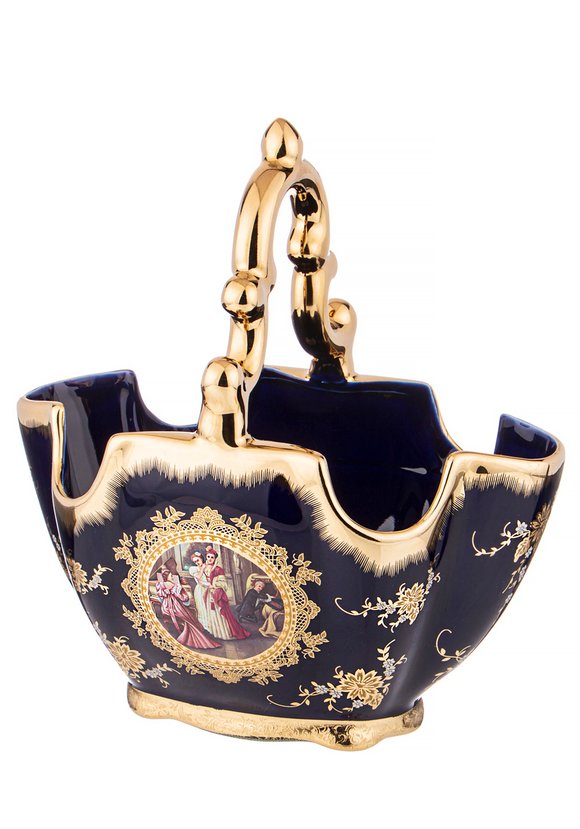 Ваза с ручкой Светское общество, кобальт шир.  580, рис. 2