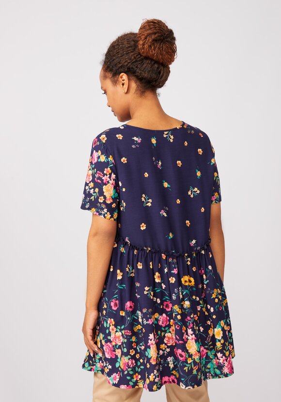 Туника с цветочным принтом свободного кроя шир.  580, рис. 8