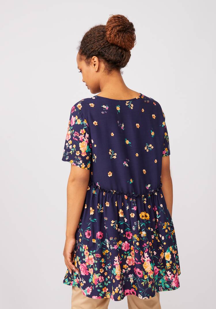 Туника с цветочным принтом свободного кроя шир.  750, рис. 8