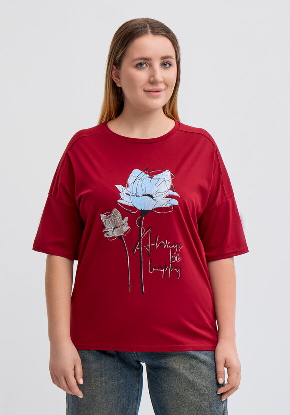 Футболка с флоральным принтом шир.  580, рис. 33