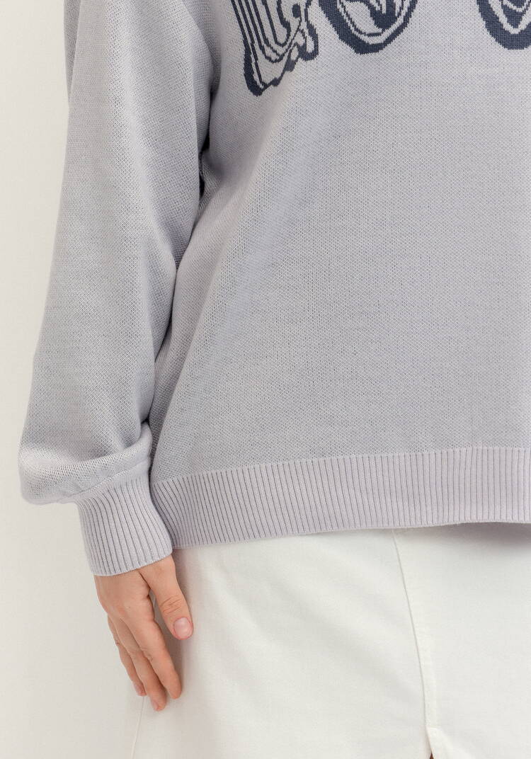 Джемпер с жаккардовой надписью шир.  750, рис. 21