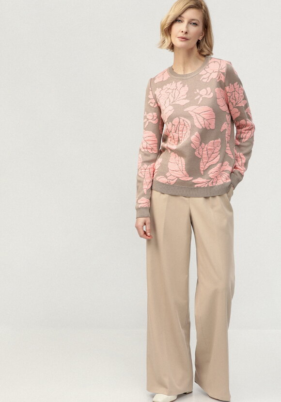 Джемпер с цветочно-лиственным принтом шир.  580, рис. 2