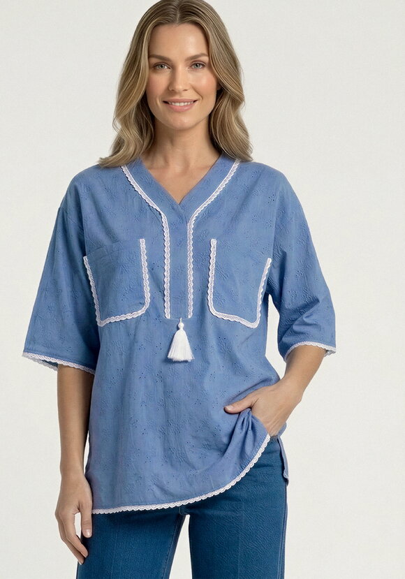 Блуза с фактурным узорoм шир.  580, рис. 1