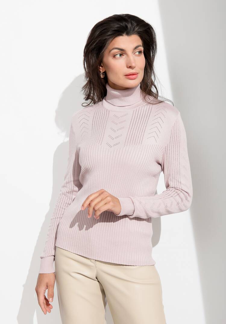 Водолазка из вискозы с ажурным узором шир.  750, рис. 7