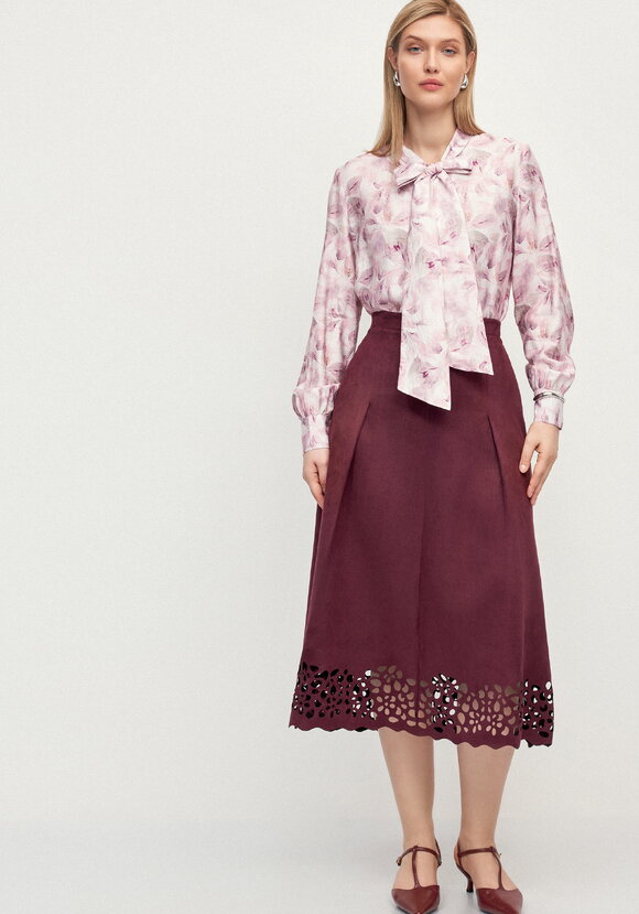 Юбка замшевая с ажурным узором Агата шир.  580, рис. 15