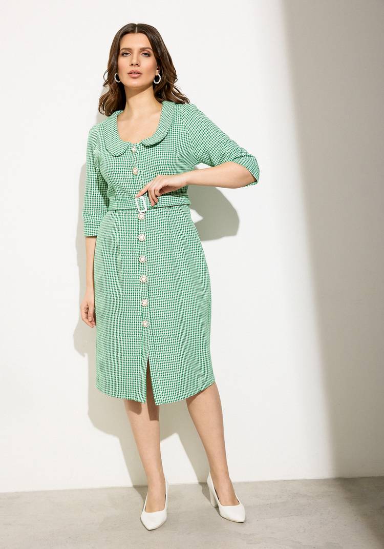 Платье на пуговицах с поясом в комплекте шир.  750, рис. 5