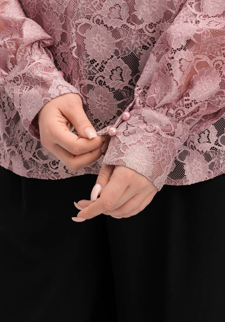 Блуза ажурная с цветочным принтом шир.  750, рис. 7