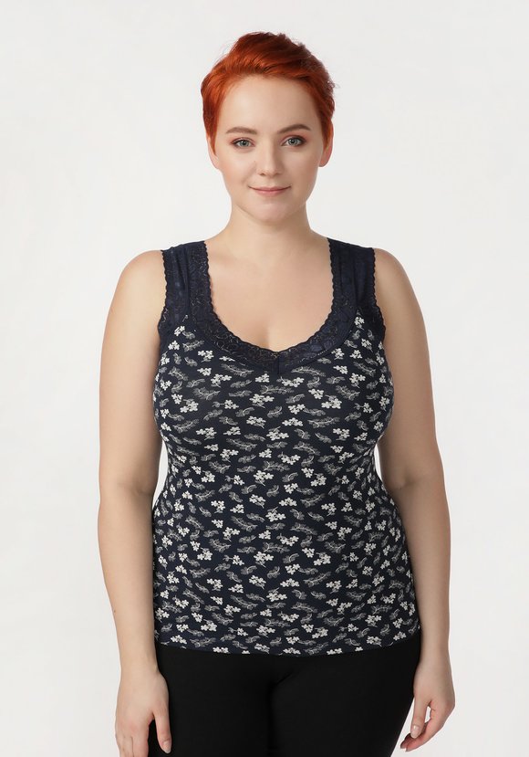 Майка из хлопка с кружевом Аэлита шир.  580, рис. 7